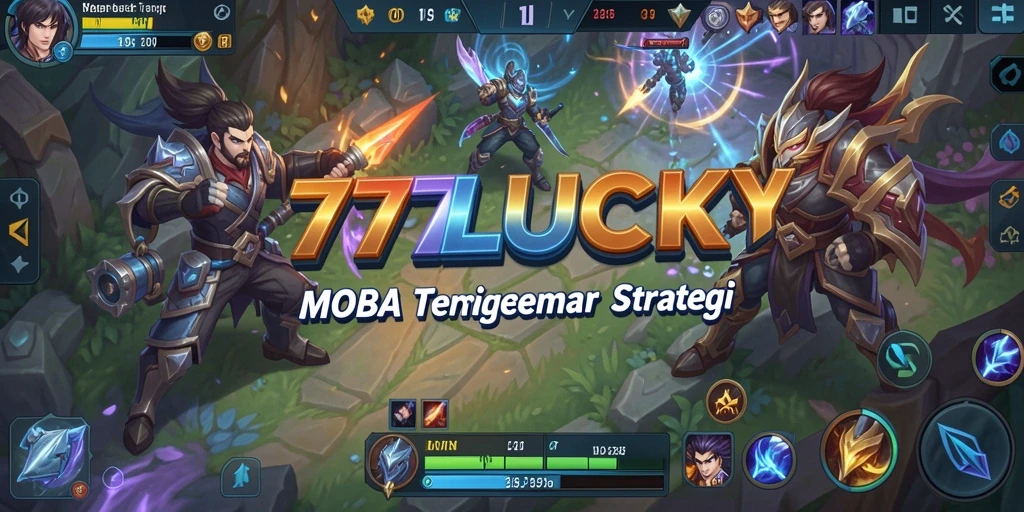 Tampilan gameplay seru dalam pertarungan MOBA 777LUCKY.