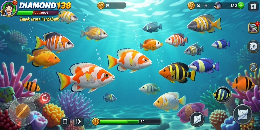 Screenshot gameplay Tembak Ikan DIAMOND138 yang seru dan menarik.