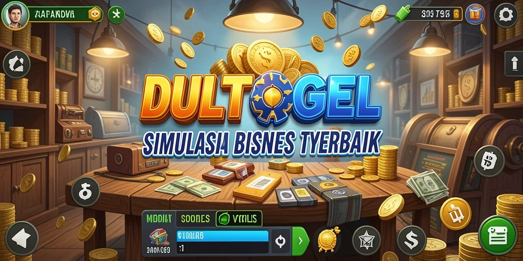 Screenshot gameplay DULTOGEL yang menunjukkan aksi membangun bisnis Tycoon.