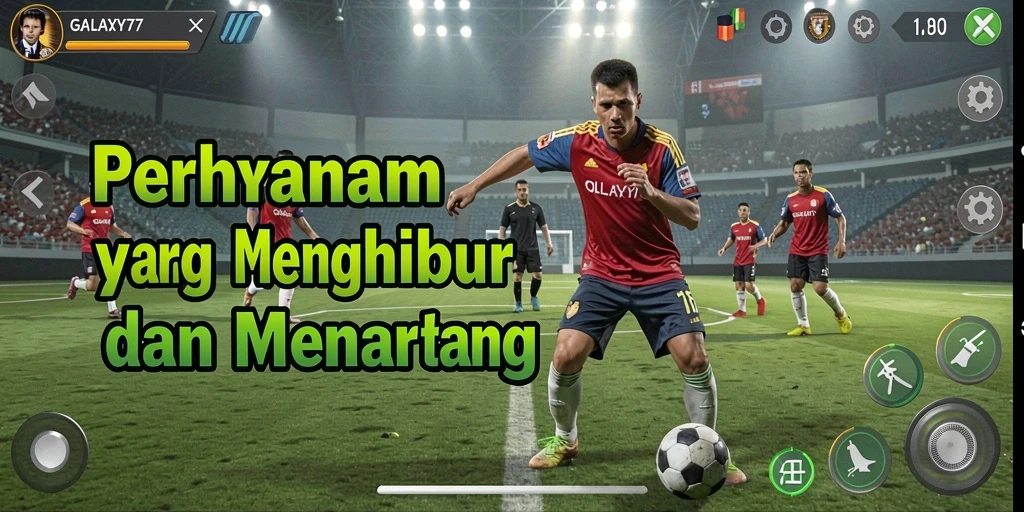 Tampilan gameplay olahraga yang seru dan menantang di GALAXY77.