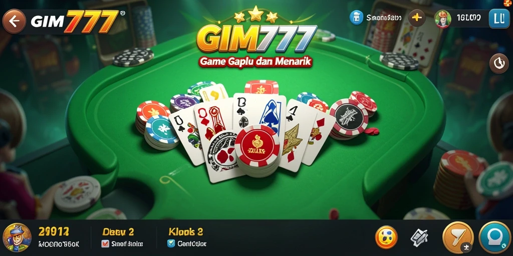 Tampilan gameplay seru GIM777 dengan nuansa Gaple.
