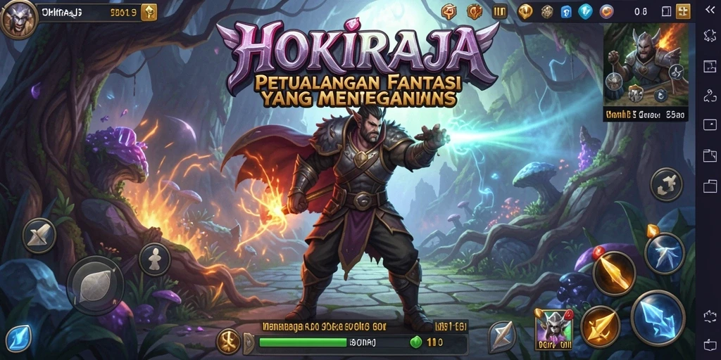 Tampilan gameplay HOKIRAJA yang menegangkan dengan aksi RPG.