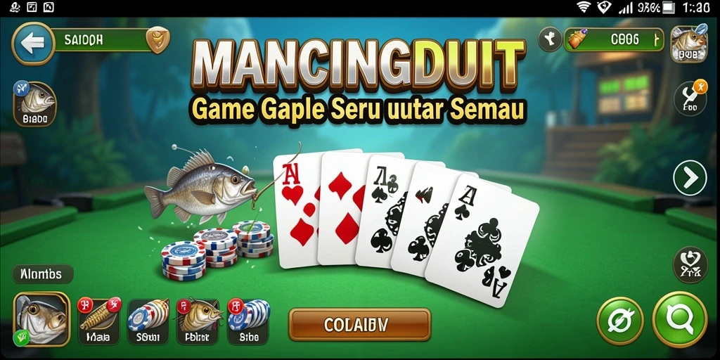 Tampilan gameplay seru dalam MANCINGDUIT, permainan Gaple yang menarik.