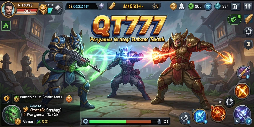 Screenshot utama yang menampilkan aksi seru dalam permainan strategi QT777.